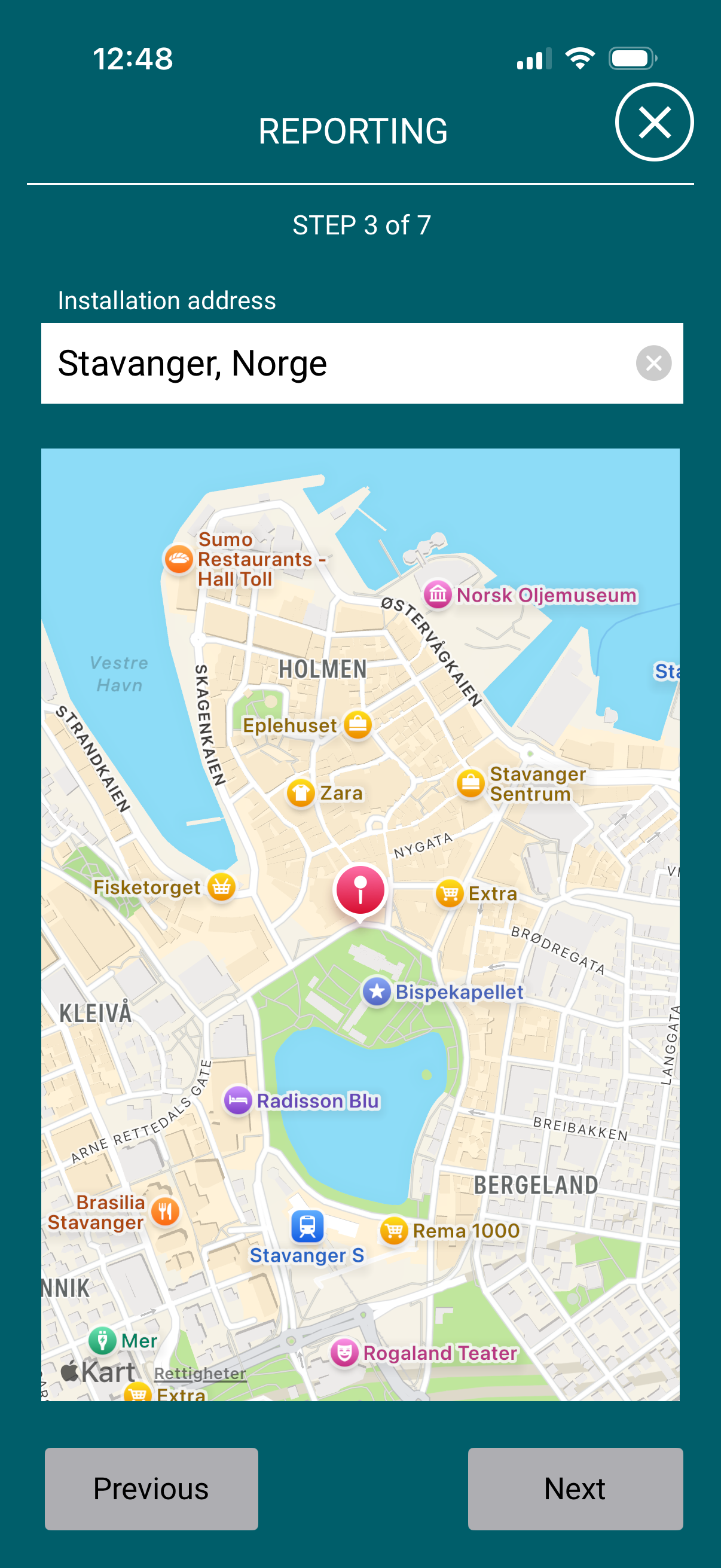 Step 3 – installation address on a map