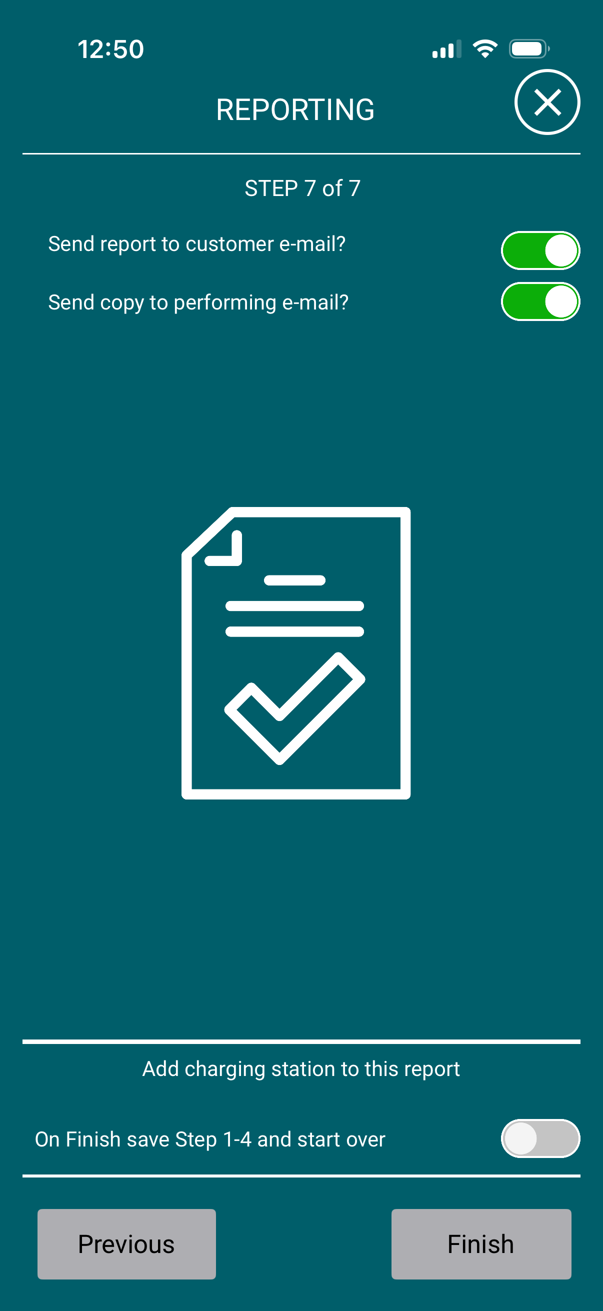 Step 7 – sending options